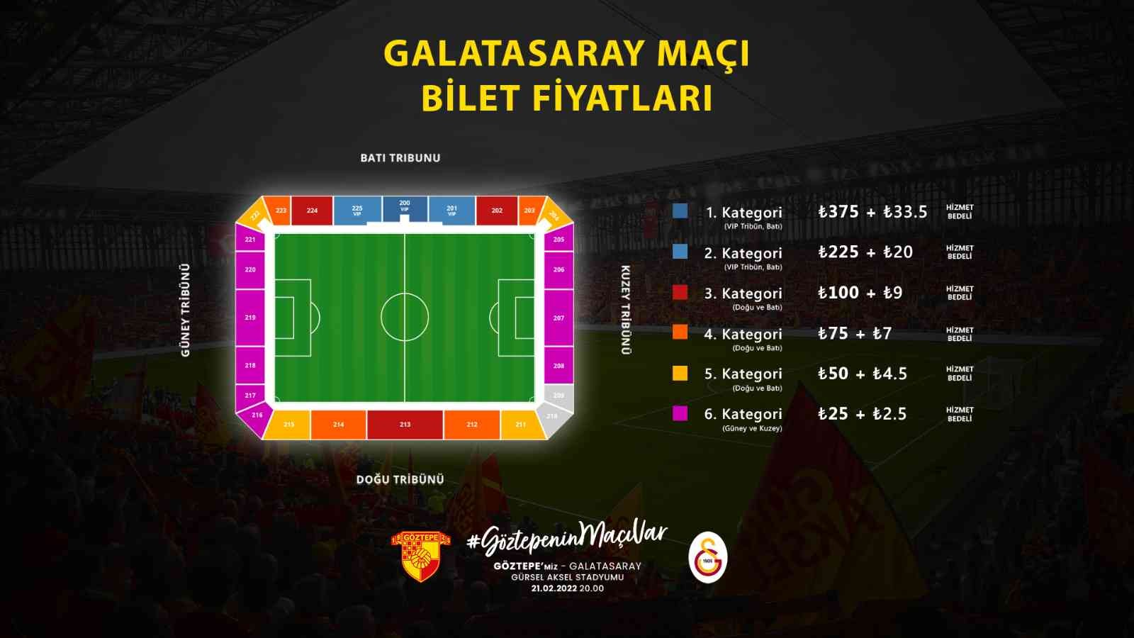 Göztepe - Galatasaray Maçının Biletleri Satışa Çıkıyor
